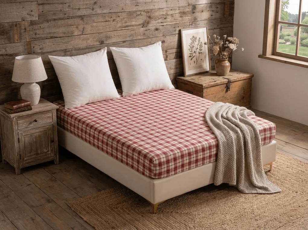 Cearsaf din microfibra TARTAN HEART colorat 180x200 cm