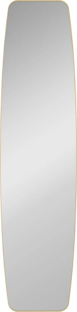 HOMCOM Oglindă mare de perete ovală 160 x 40 cm, oglindă suspendată modernă, cadru din metal și lemn, gata de agățat, auriu | Aosom Romania