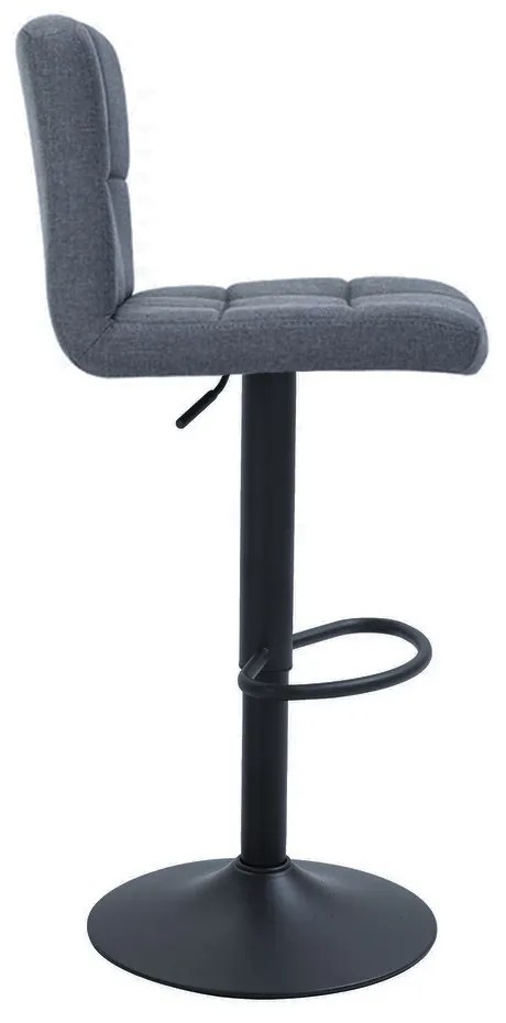 Scaune de bar tapitate 2 buc, gri inchis