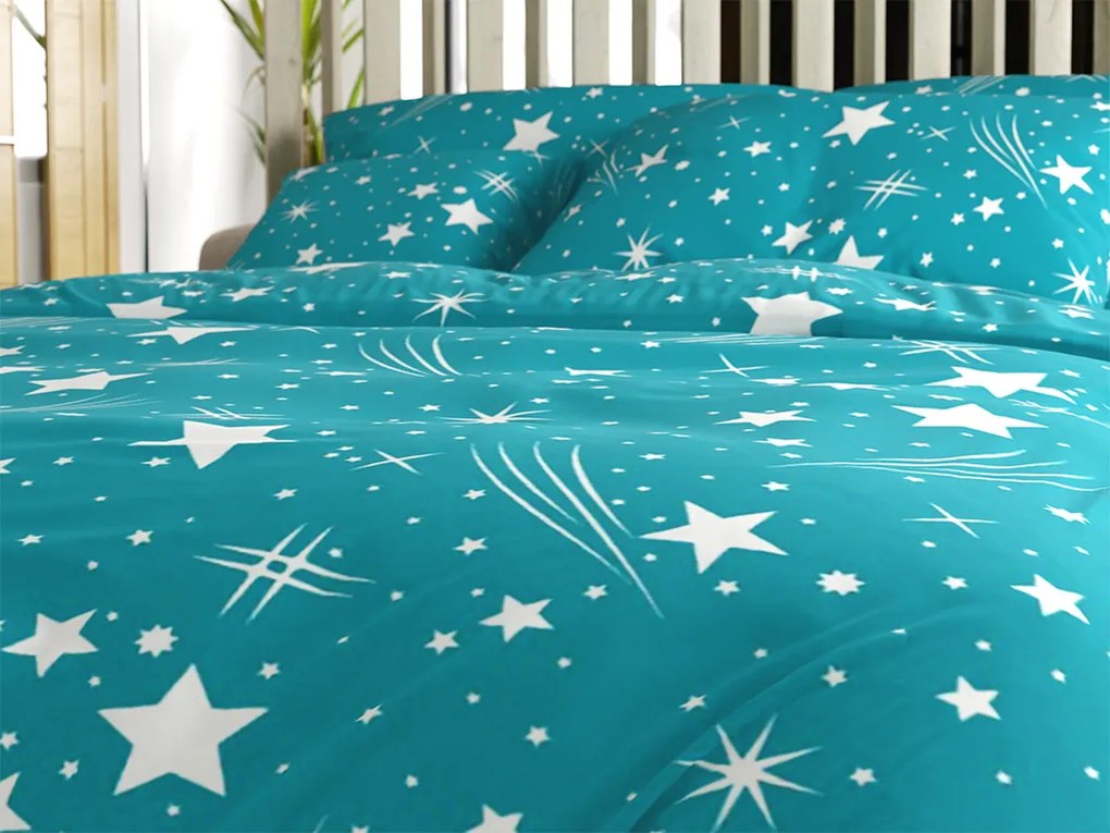 Lenjerie de pat din microfibra NIGHT SKY turcoaz Dimensiune lenjerie de pat: 2 buc 70 x 90 cm | 200 x 220 cm