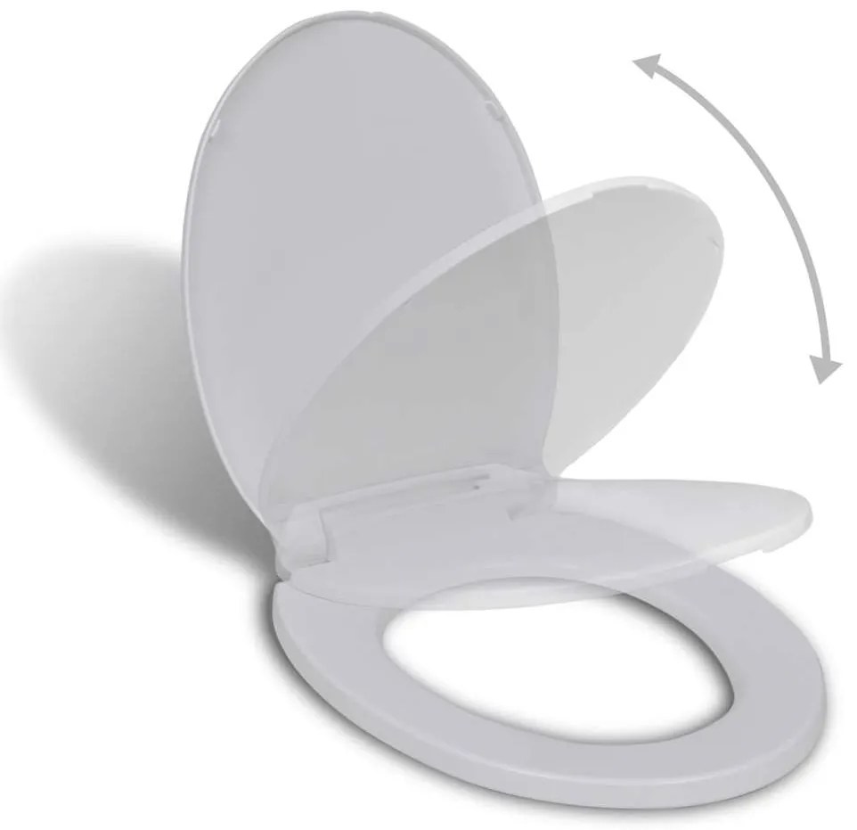 vidaXL Capac WC cu închidere silențioasă, alb, oval