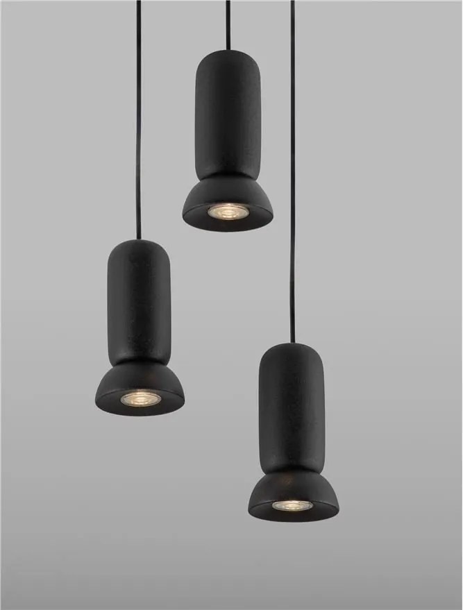 Lustra cu 3 pendule ceramica neagra PARLO