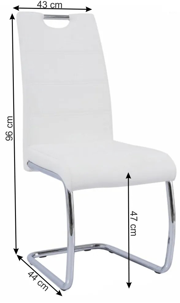 Scaun de sufragerie Abalia New (alb + Crom). 808095