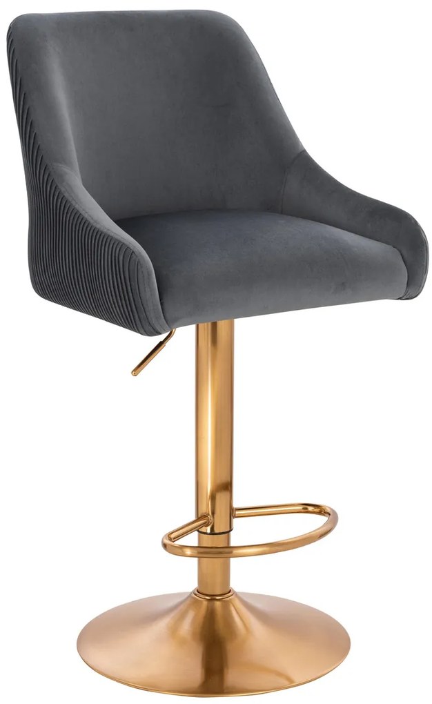 HR920W Scaun Grafit din Catifea cu Bază Aurie