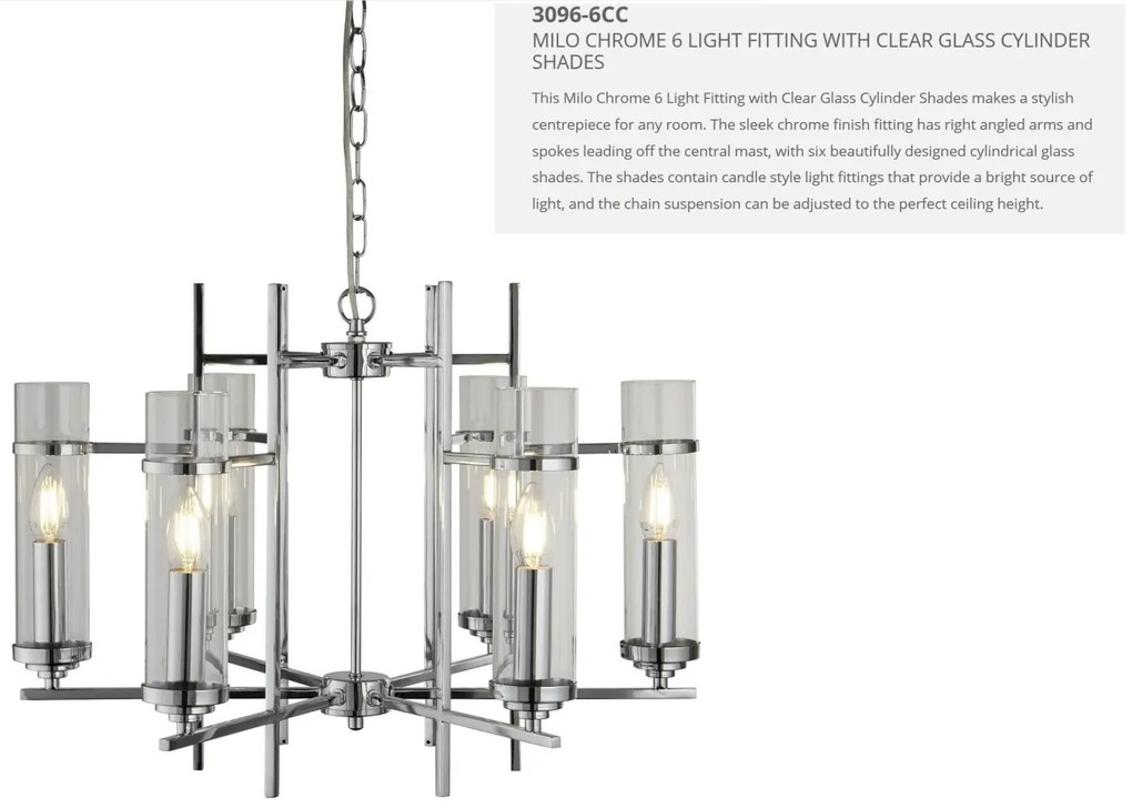 Candelabru elegant design modern Milo 6L 3096-6CC SRT