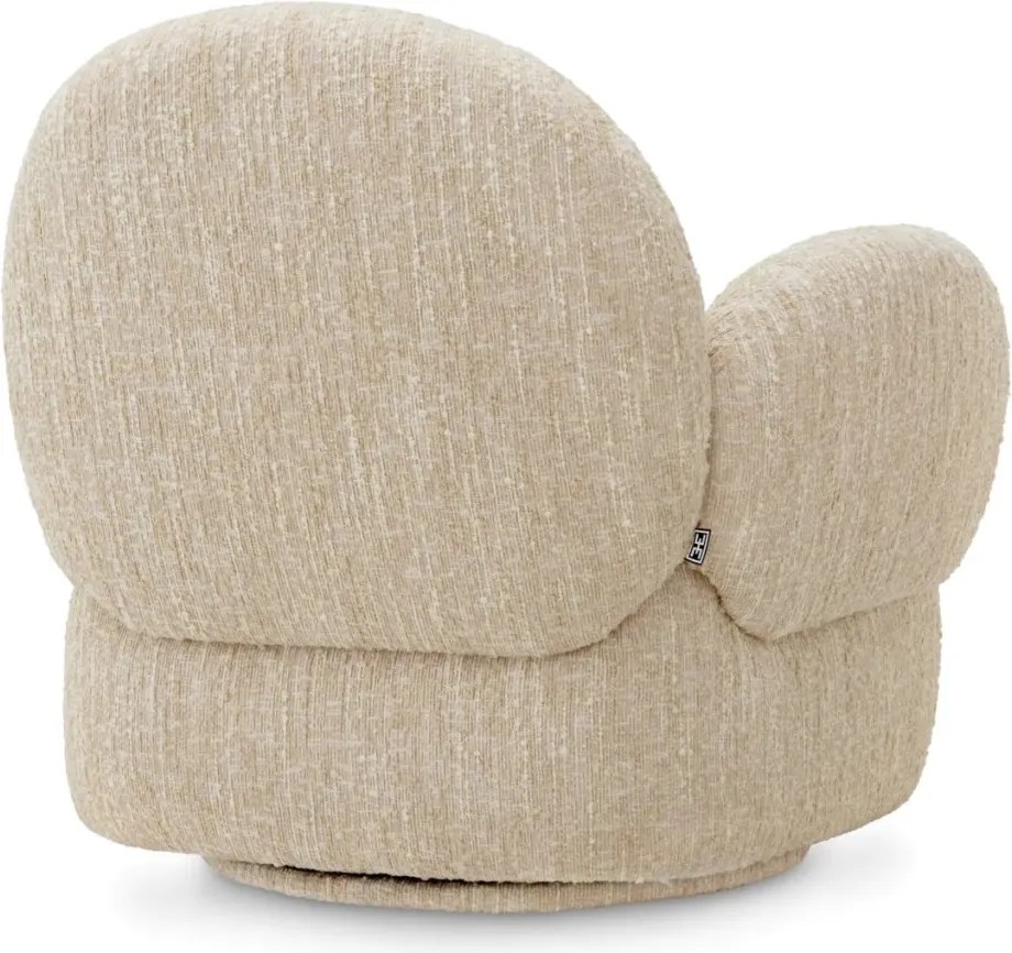 Fotoliu pivotant design LUX Madrone, Boucle sonata cream