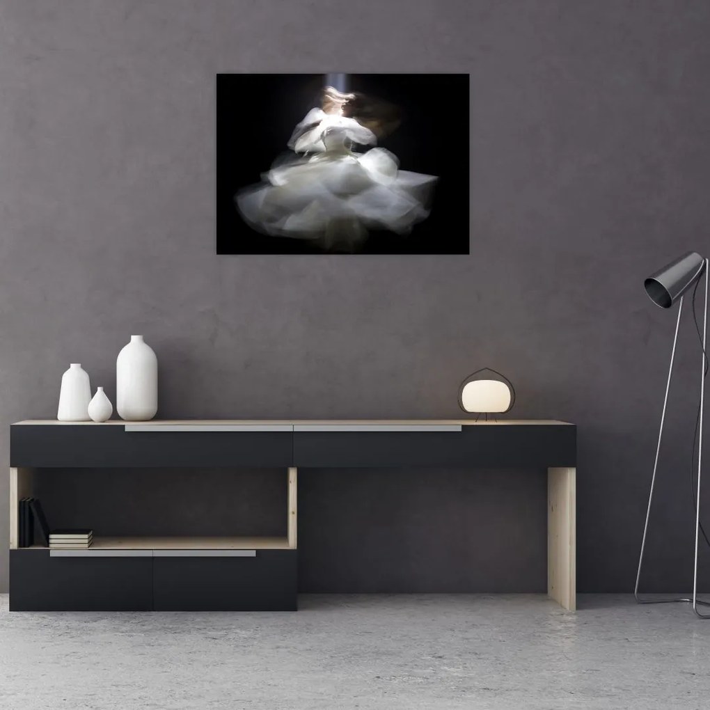 Tablou pe sticlă cu floare de lotus (70x50 cm)