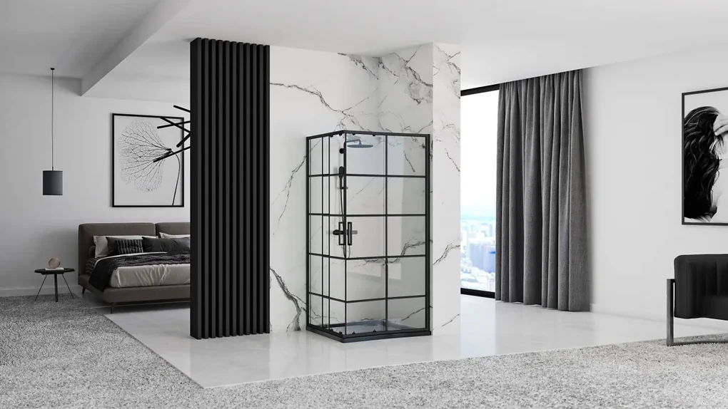 Cabina dus Concept negru – 80x80 cm