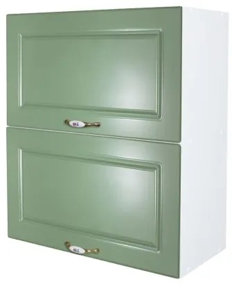 Corp superior 60 cu 2 usi orizontale Zebra MDF verde drept