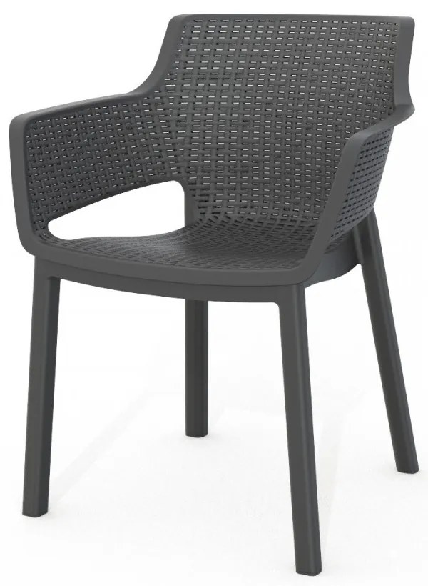 Scaun de grădină din plastic Eva, grafit
