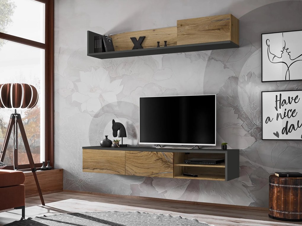 Mobilier living Dalton ANFS DL (antracit + stejar flagstaff). 1097682