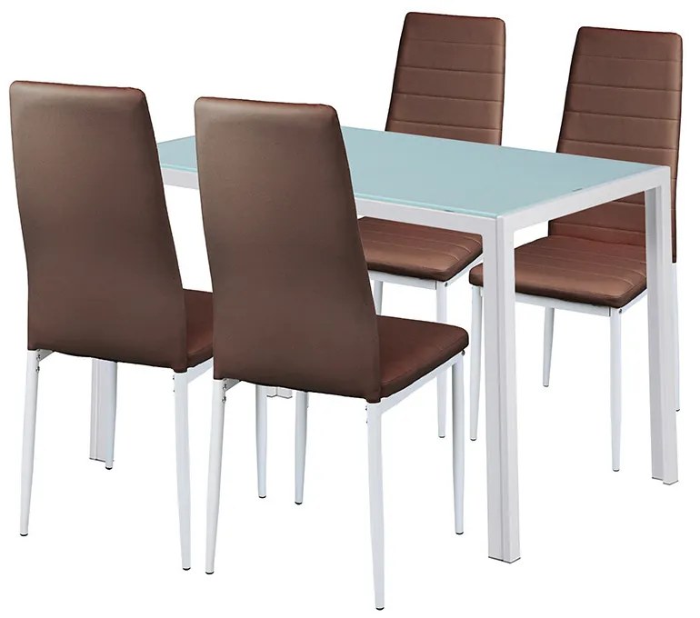 Portland 4+1 set de sufragerie maro