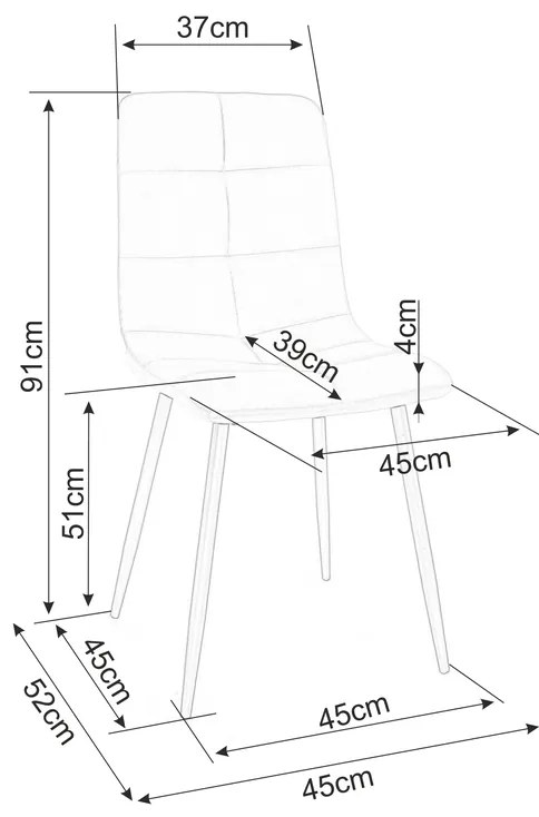 Scaun de bucaterie Ivo Velvet, negru