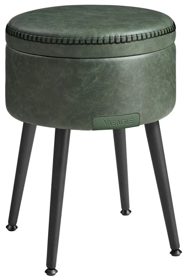 Taburet din piele CORE, verde