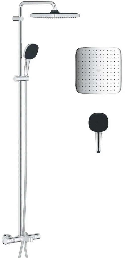 Grohe Vitalio Comfort set cada si dus perete cu termostat da StarLight Chrome 26984001