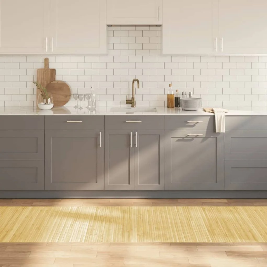vidaXL Covor dreptunghiular, natural deschis, 80x300 cm, bambus