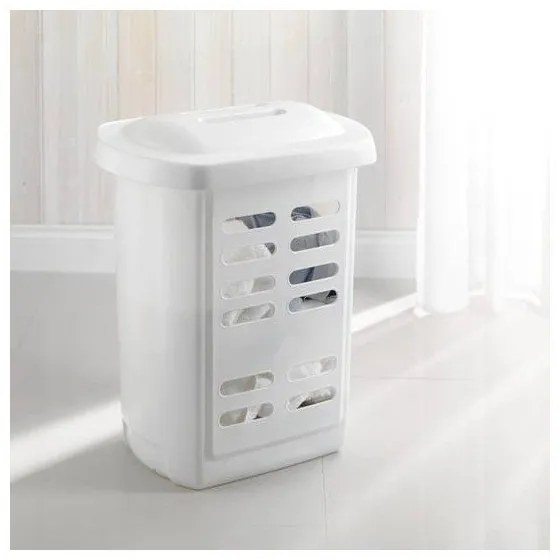 Coș de rufe Addis Linen Hamper White, 60 l, alb