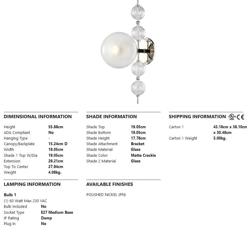 Aplica de perete design deosebit CALYPSO