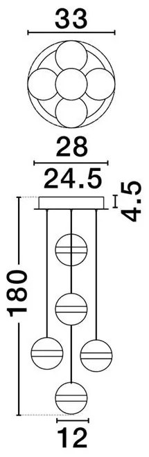 Lustra cu 5 Pendule LED stil modern ALAZ