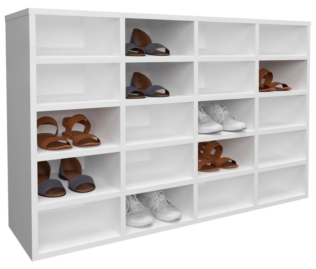 Pantofar Tisso, 20 Rafturi, Alb, 104 x 30 x 68 cm