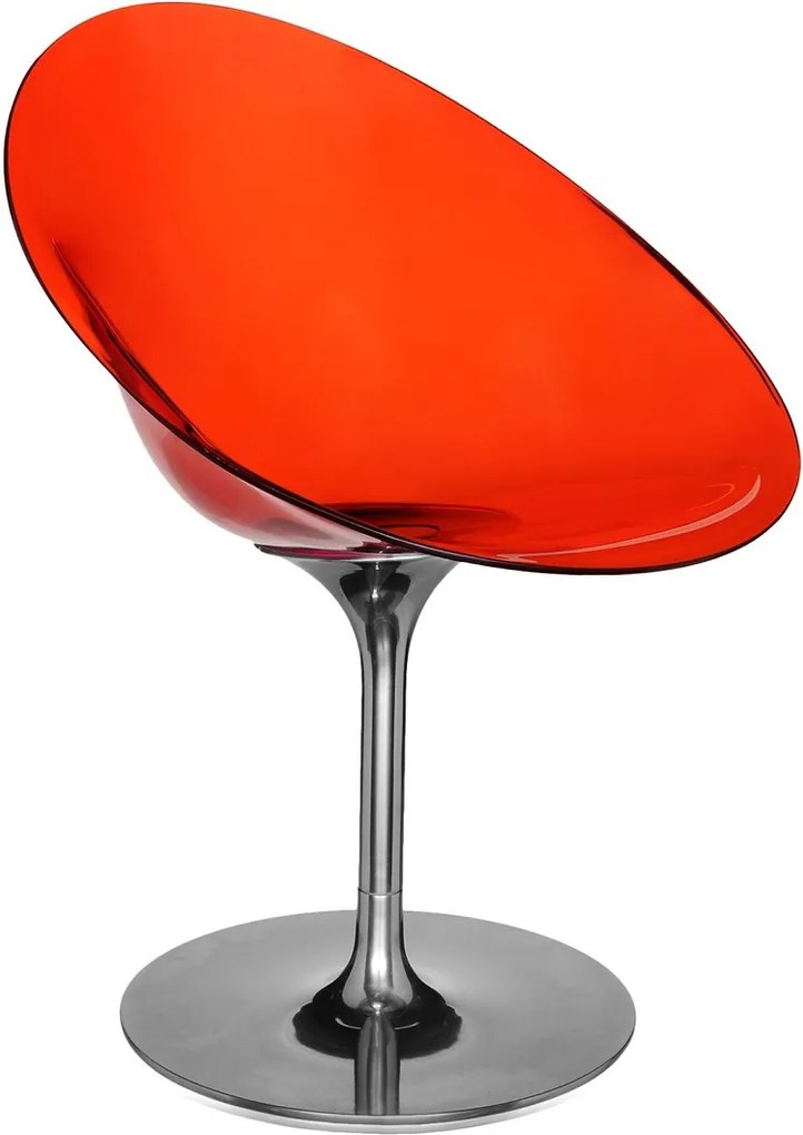 Scaun rotativ Kartell Ero/S/ design Philippe Stark, portocaliu transparent
