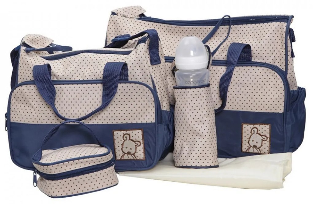 Set 3 genti bebe NOVOKIDS™ Mastella atasabile la carucior, Capacitate mare , Geanta termos pentru biberoane inclusa, dimensiune 39X35X10 cm ,