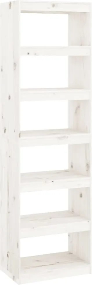 vidaXL Bibliotecă/Separator cameră alb 60x30x199,5 cm lemn masiv pin