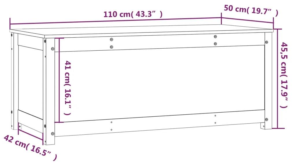 Cutie de depozitare, 110x50x45,5 cm, lemn masiv de pin 1, Maro, 110 x 50 x 45.5 cm