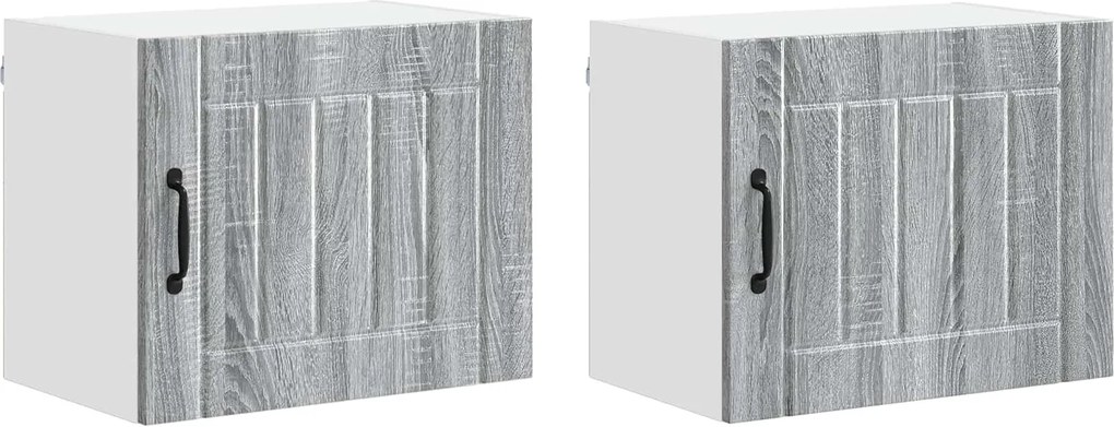 vidaXL Dulap de bucătărie 2 pcs Gri Sonoma 50 x 31 x 40 cm