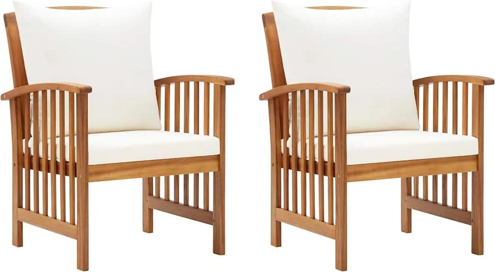 vidaXL Scaune de grădină cu perne, 2 buc., lemn masiv de acacia