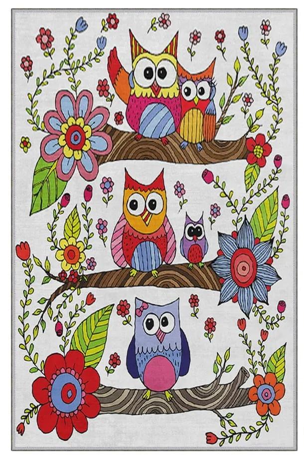 Covor antiderapant pentru copii Homefesto Owls, 100 x 200 cm