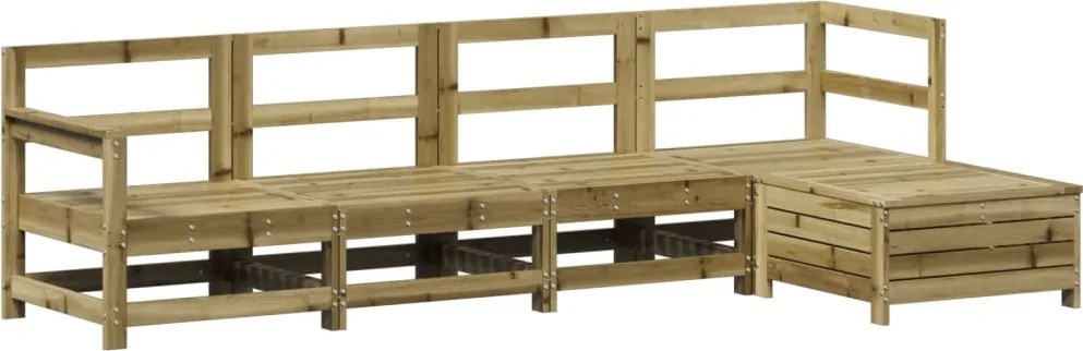 vidaXL Set canapea de grădină, 5 piese, lemn de pin tratat