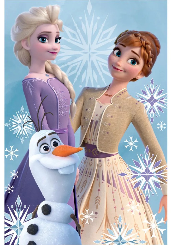 Disney Regatul de gheață Olaf and Sisters pătură din fleece 100x150cm