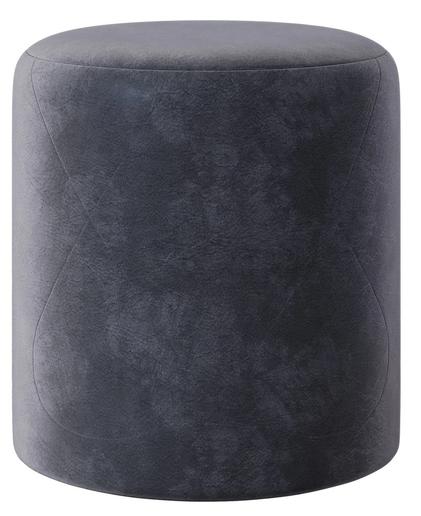 Taburet Tapitat Mali, Cenusiu, Stofa, L 41 x l 41 x H 45 cm