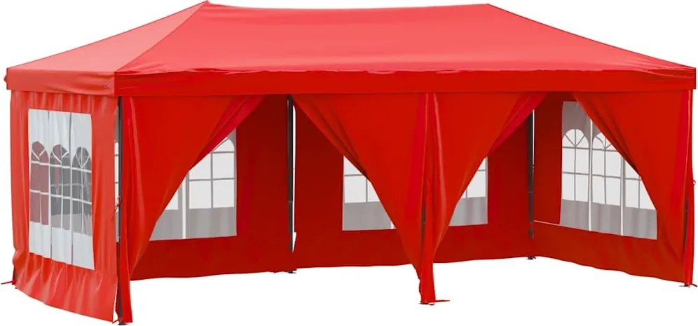 vidaXL Cort pliabil pentru petrecere, pereți laterali, roșu, 3x6 m