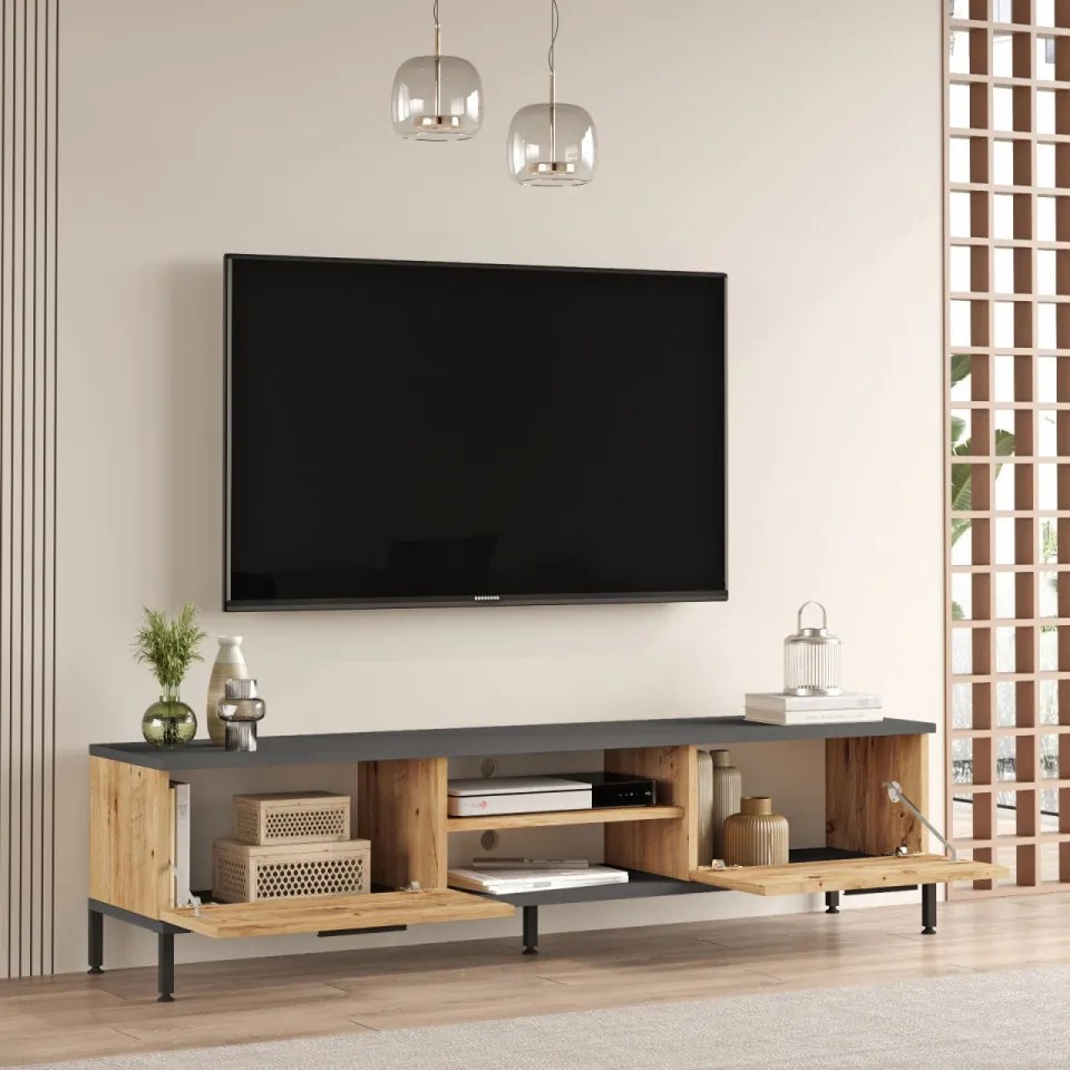Set Mobilier pentru Sufragerie, RL6-AA, Antracit / Atlantic Pine