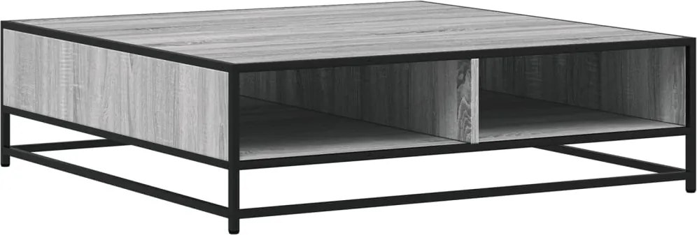 vidaXL Măsuță de cafea gri sonoma, 100x100x30 cm, lemn prelucrat/metal