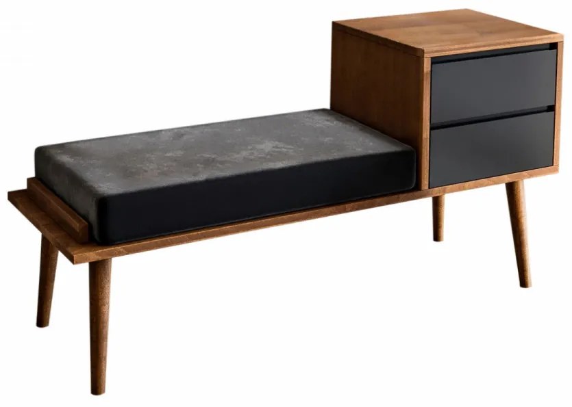 Comoda Hol Fiume, 120 x 45 x 40 cm, Nuc / Antracit