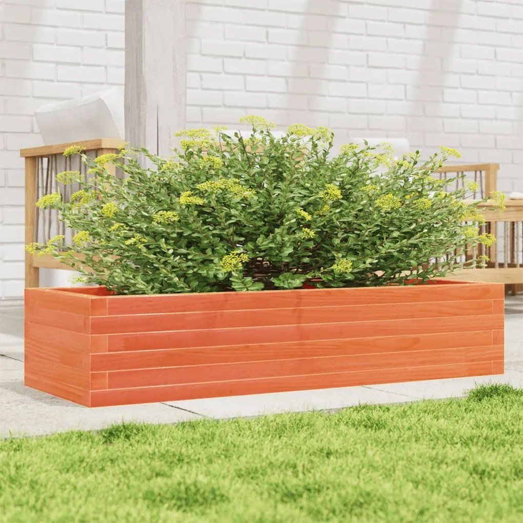 vidaXL Jardinieră de grădină, maro ceruit, 110x40x23 cm lemn masiv pin