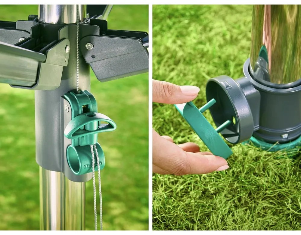 Uscător de rufe argintiu pentru grădină 40 m LinoProtect 400 – LEIFHEIT