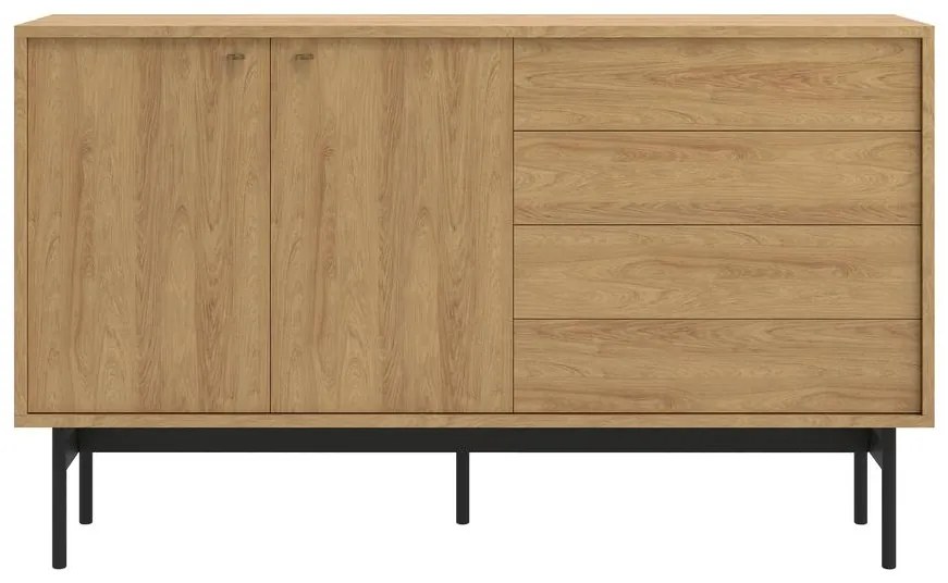 Comodă Oscar O6  (hikor natural + negru). 1100518