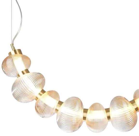 Lustră LED pe cablu BOLLA LED/36W/230V auriu/bej fumuriu