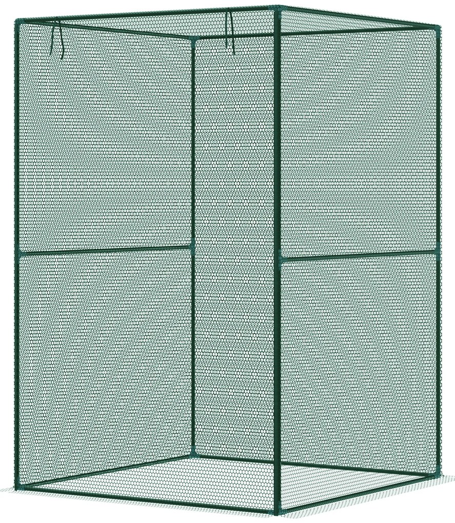 Outsunny Jaula de Cultivo para Plantas 120x120x180 cm cu Ușă Enrollabilă și Structură din Oțel pentru Grădină Terrasă Culoare Verde | Aosom Romania