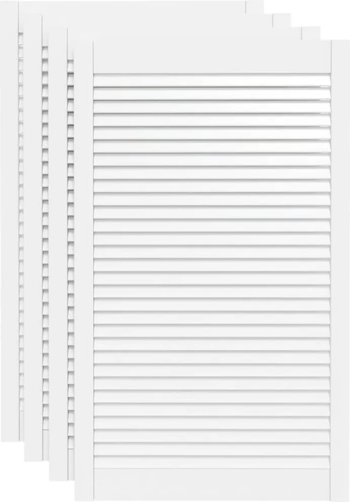 vidaXL Uși dulap design lambriu 4 buc. alb 99,3x59,4 cm lemn masiv pin