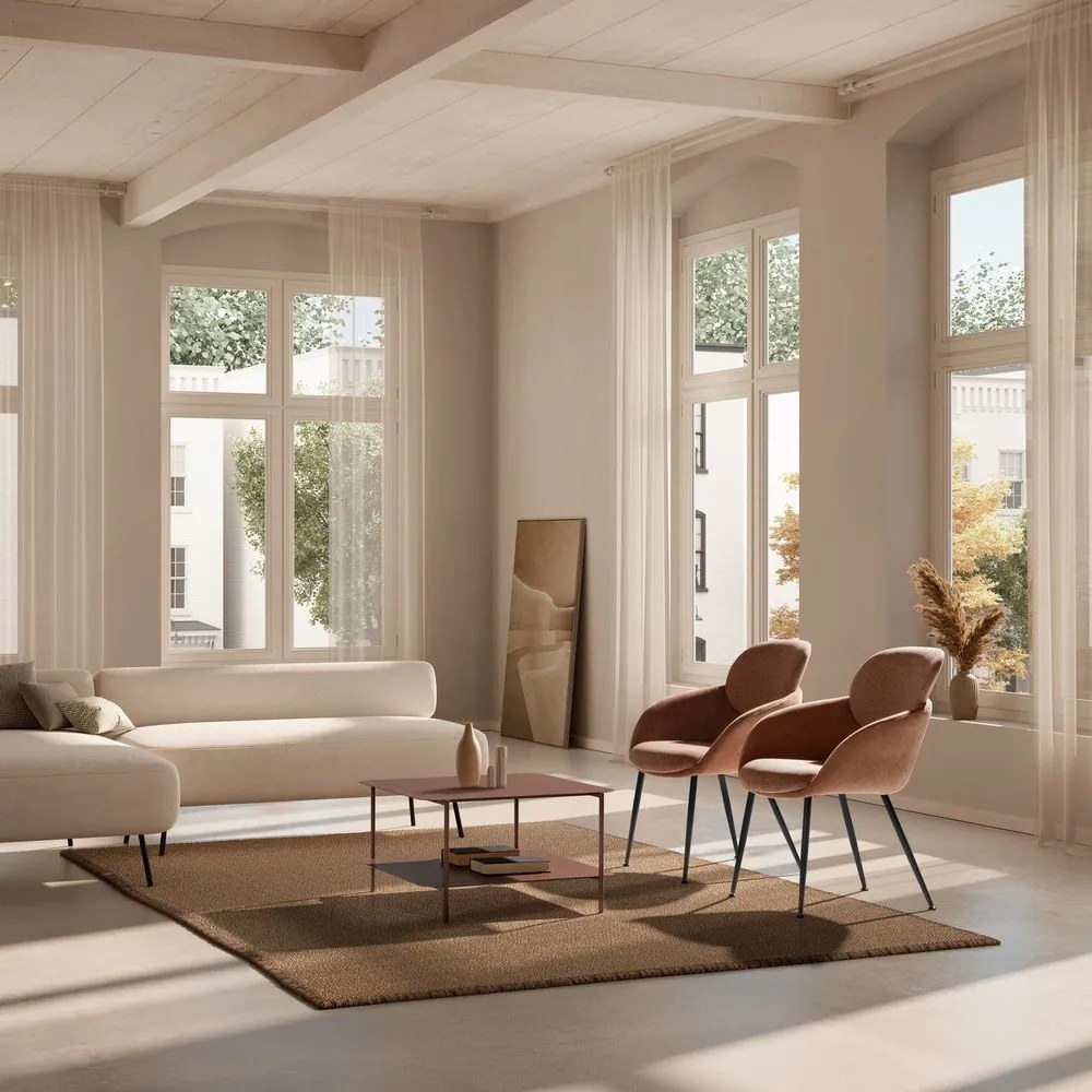 Măsuță de cafea teracotă din metal 70x73 cm Beatrix – MOME