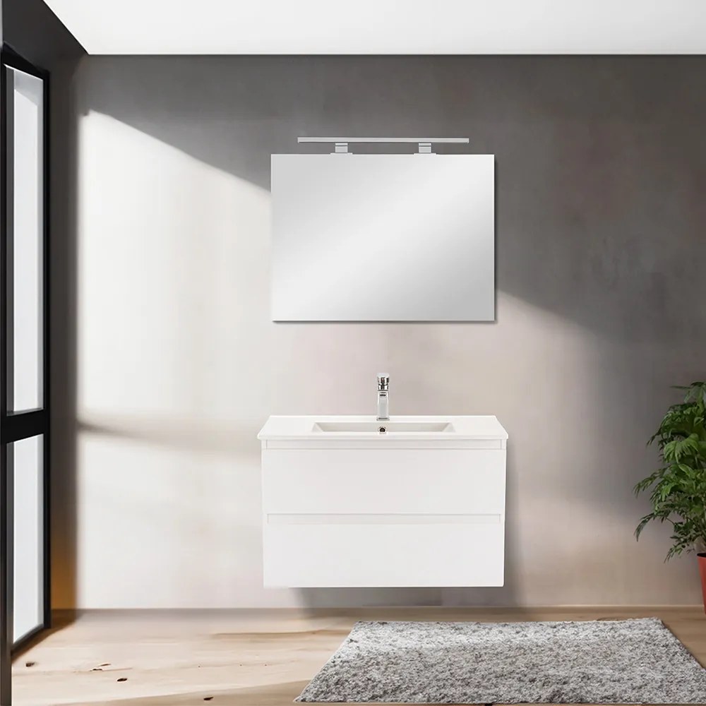 Dulap inferior Vario Forte 80 cu lavoar alb-alb