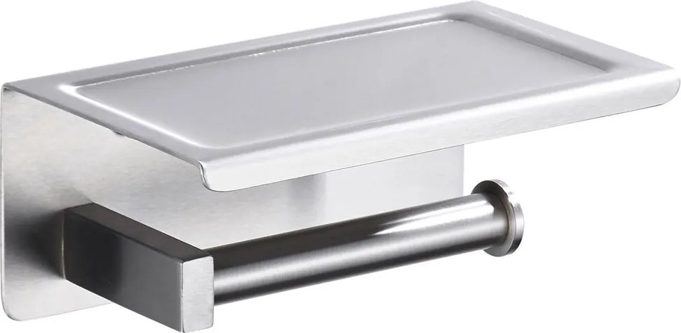 Suport hartie igienica Balneo Qube cu raft inox periat