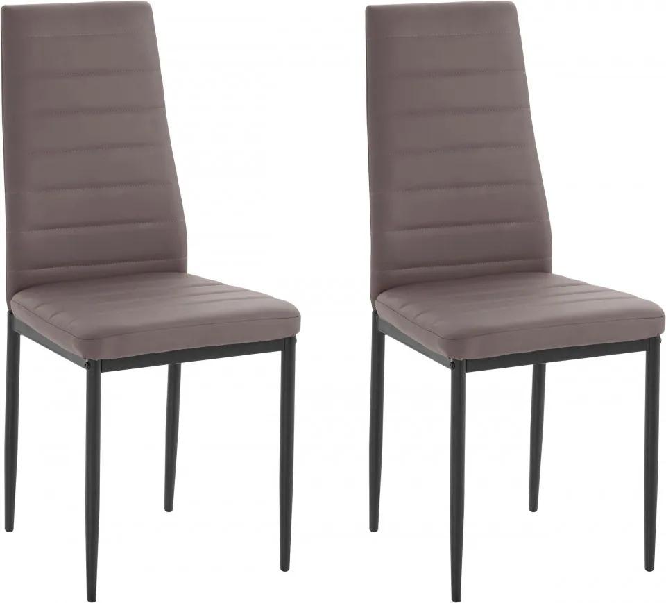 Set de 2 scaune Sandy, piele sintetica/metal, maro, 42 x 53 x 96 cm