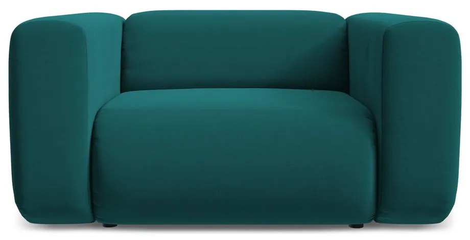 Fotoliu turcoaz cu tapițerie din catifea Ekahi – Makamii