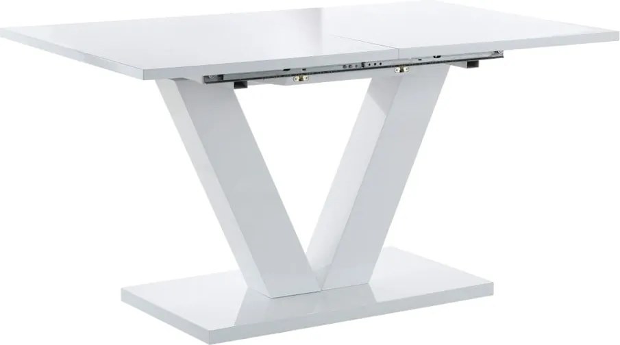 Masă de dining extensibilă cu aspect lucios cu blat suplimentar 90x140 cm Aaron – Støraa